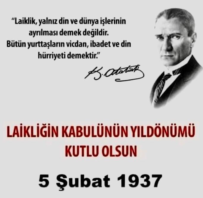 Laikliğin Kabulünün Yıldönümü Kutlu Olsun